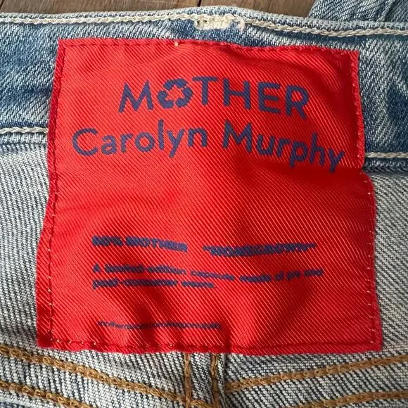 Mother x Carolyn Murphy Distressed Patchwork Tomcat Ankle Undone Jeans Size 27 - Picture 4 of 16